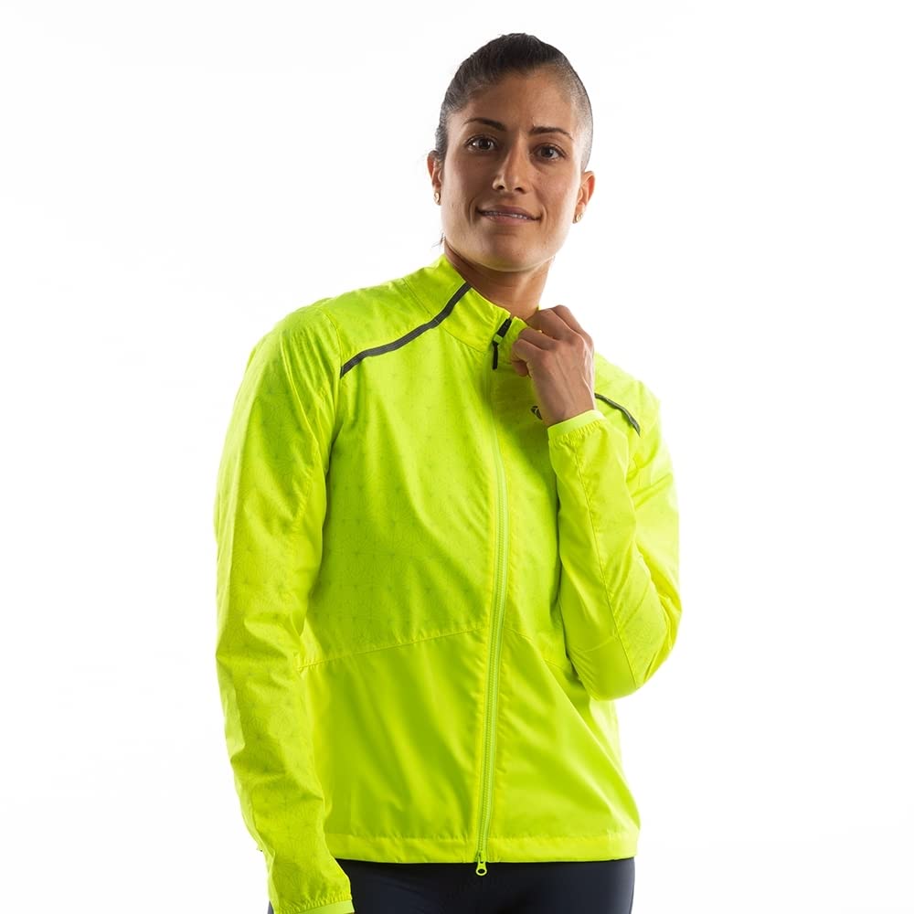 PEARL IZUMI Women's BioViz Barrier Jacket - Waterproof Cycling Windbreaker for Outdoor Sports & Commuting - Lightweight Reflective Running Jacket for Safety & Comfort