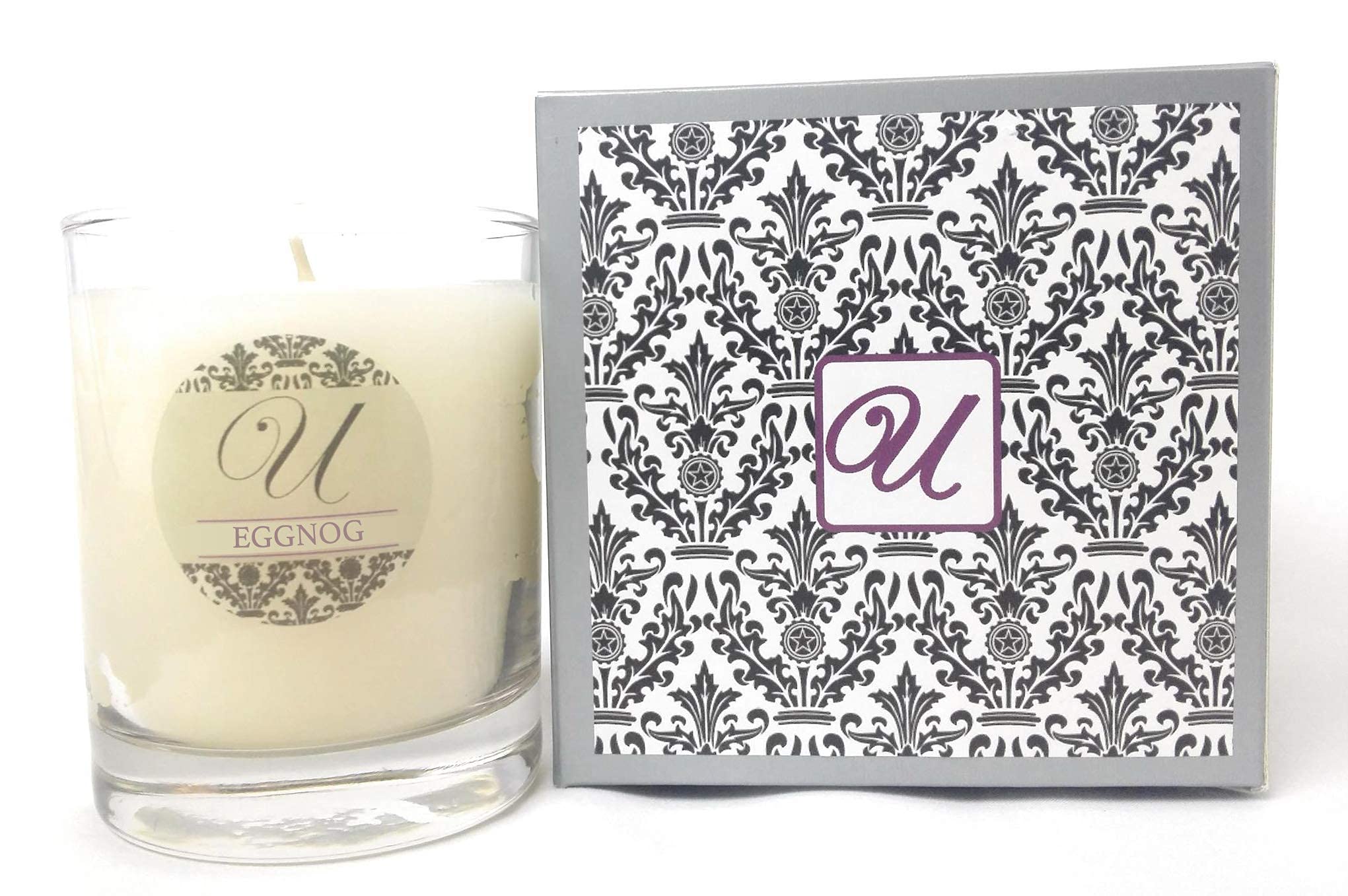 Premium Egg Nog Scented Candle in 8 oz Glass Jar - Select Ring Size 8 Jewelry Gift Inside ($10-$10,000 Value) - Holiday Home Decor & Romantic Gifts for Christmas, Parties & Cozy Nights
