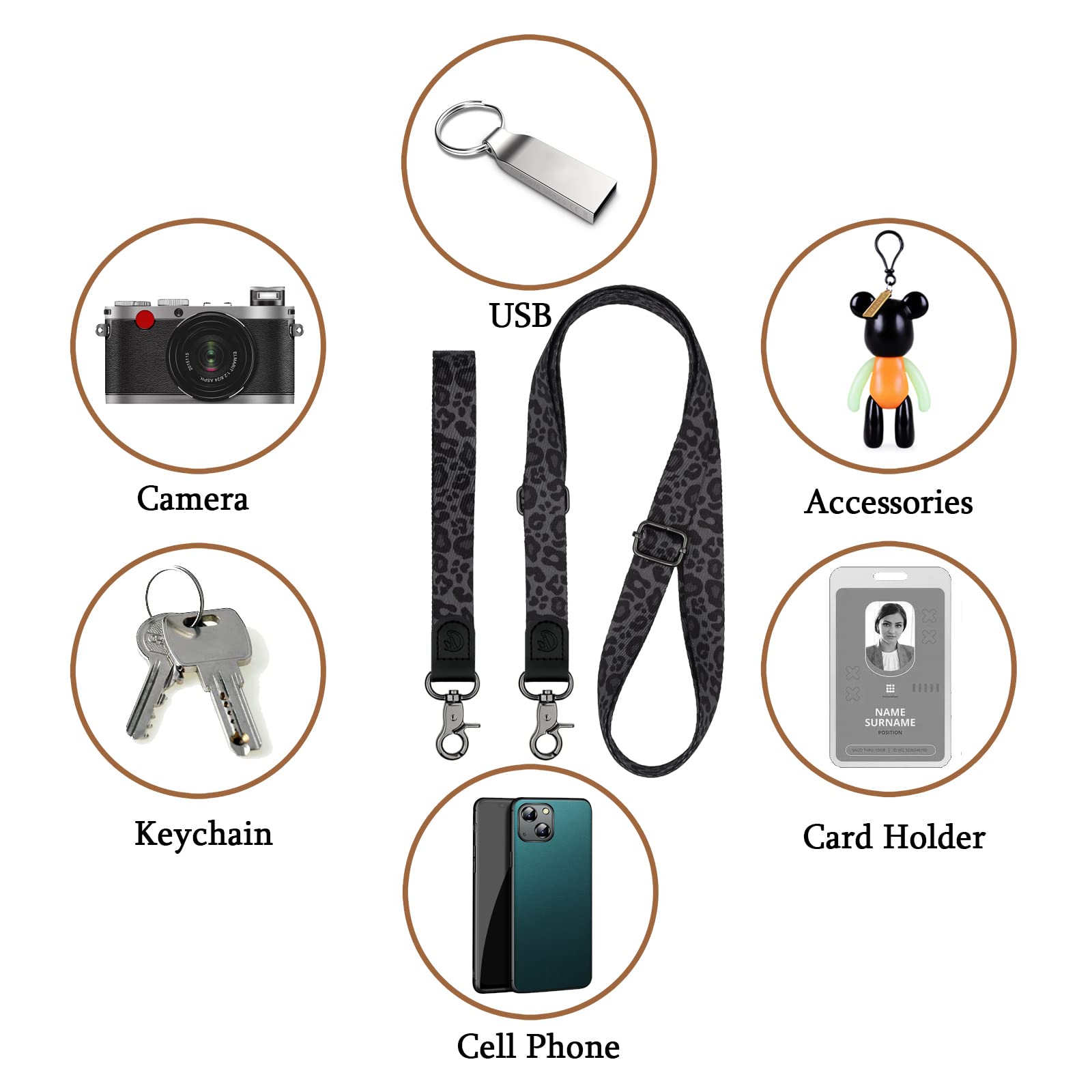Universal Phone Lanyard with Crossbody Strap - Adjustable Phone Charms Strap for All Smartphones - Perfect for Travel, Work, and Hands-Free Convenience