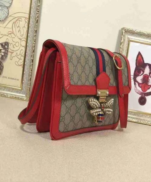 Gucci Queen Margaret GG Supreme Medium Shoulder Bag in Red | Luxury Designer Handbag for Women | Perfect for Work, Parties & Everyday Use