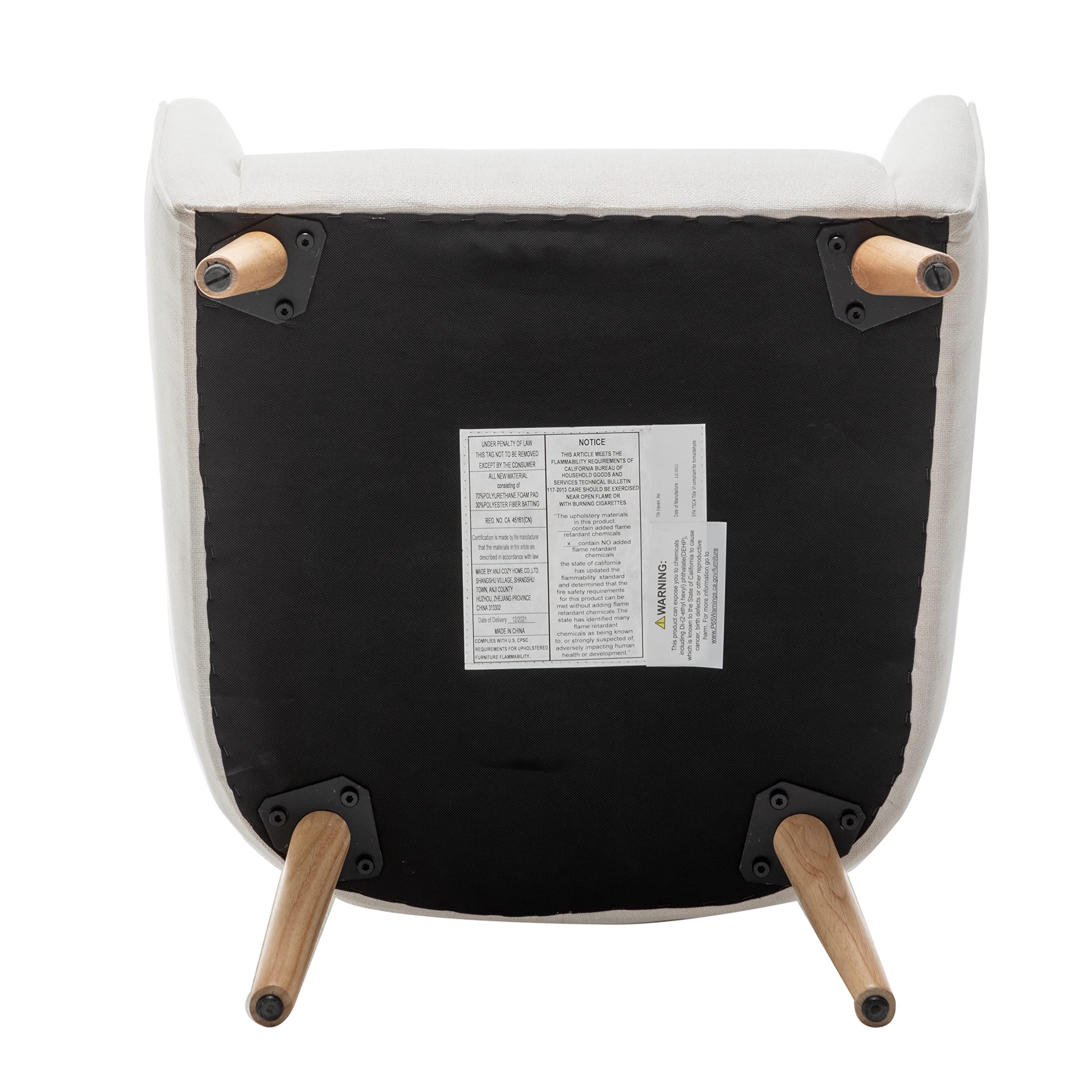 Mid-Century Modern Barrel Accent Chair with Tapered Legs - Cream Fabric Upholstered Lounge Chair for Living Room, Bedroom & Office - Stylish Comfortable Seating for Relaxing & Reading