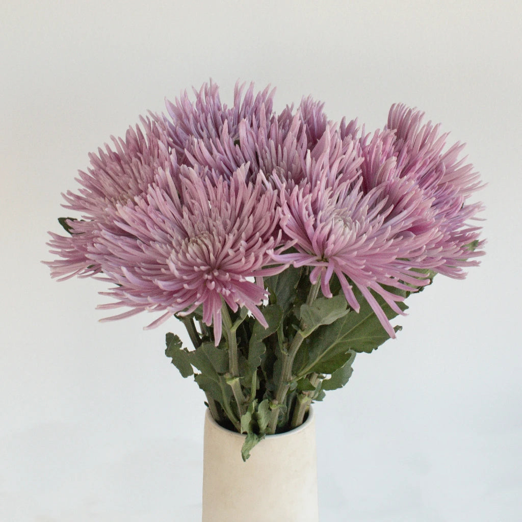 Antique Purple Spider Mum Flowers - Artificial Silk Chrysanthemum Bouquet for Home Decor, Wedding Centerpieces, and Fall Table Arrangements