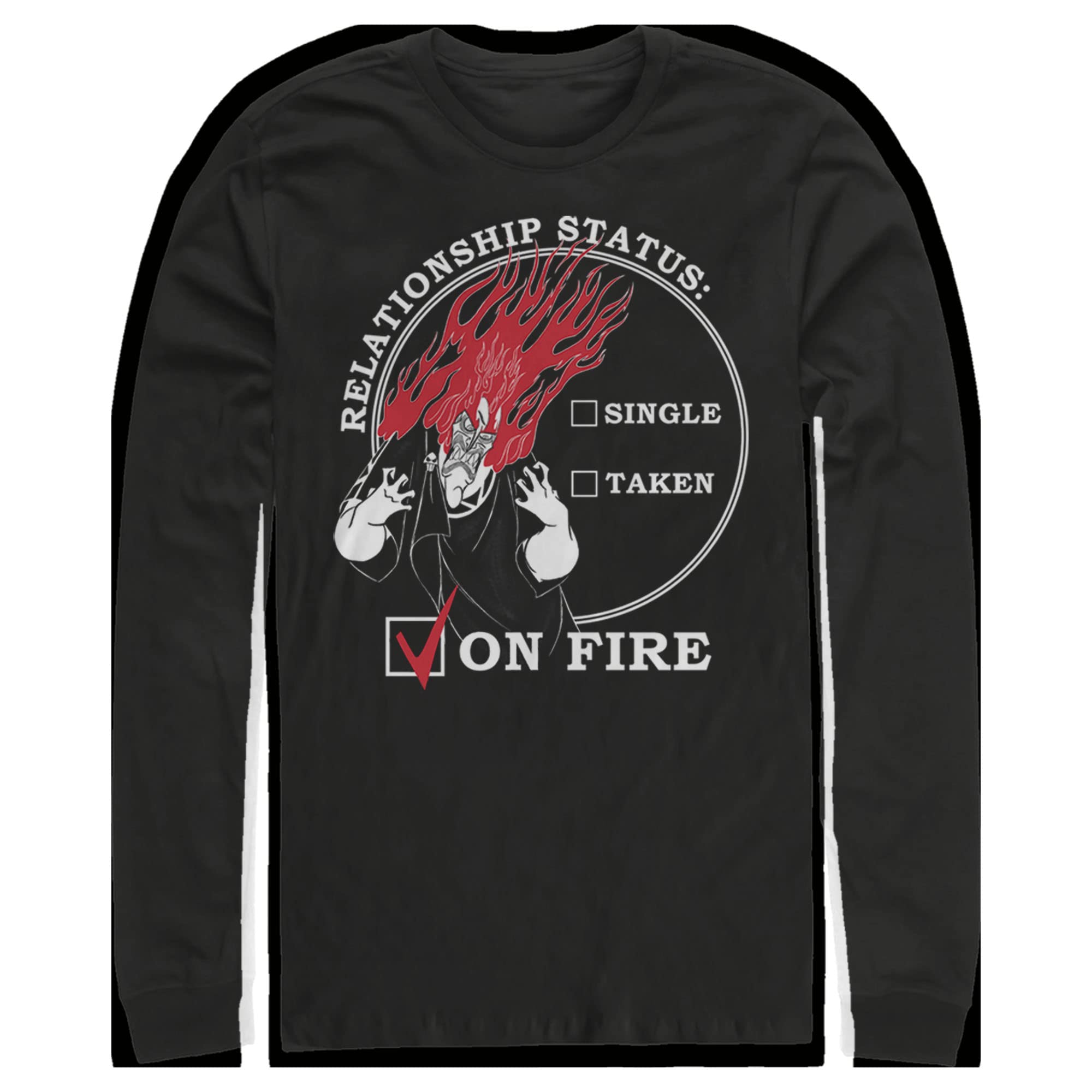 Men's Hercules Hades Valentine's Day Long Sleeve Shirt - ON FIRE! Graphic Tee for Date Night, Couples Gifts & Romantic Occasions