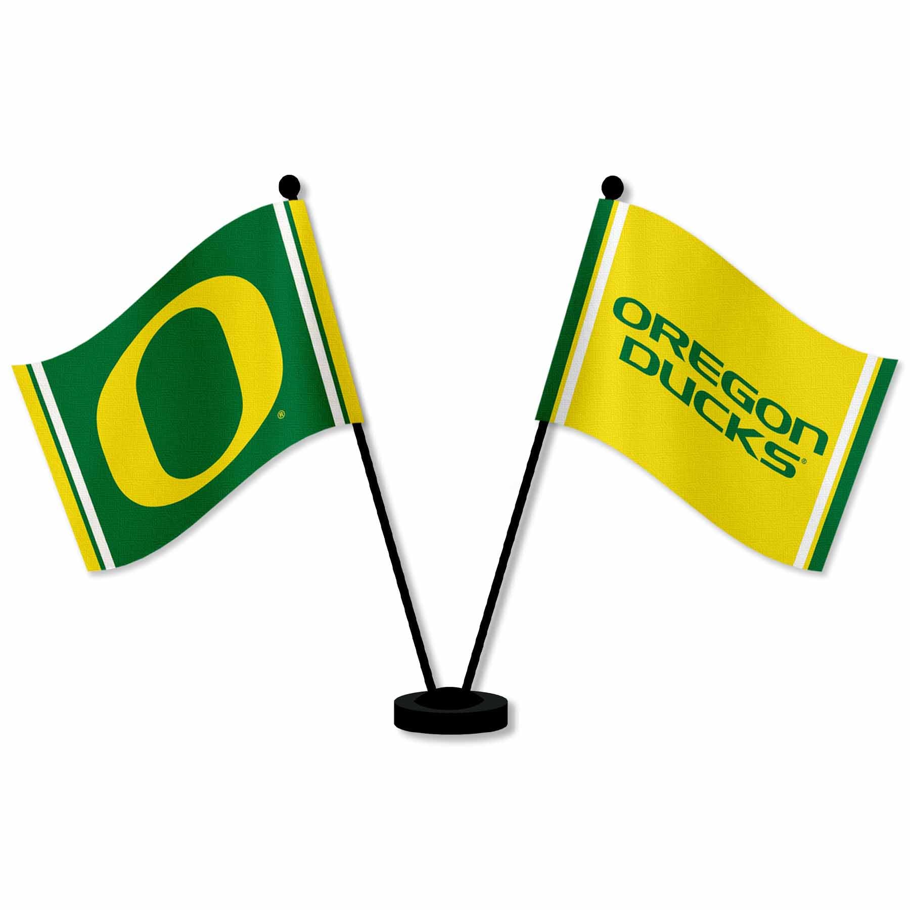 WinCraft Oregon Desk & Table Top Flags - Perfect for Office Decor, Home Display & Sports Fan Gifts | 12-Pack Mini Team Spirit Flags