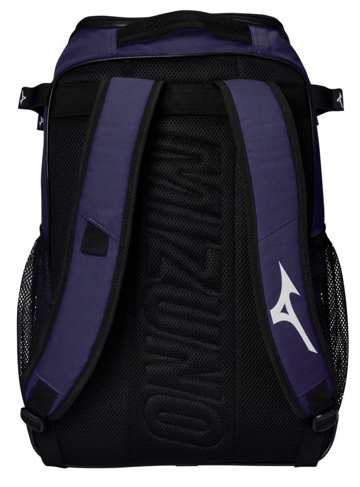 Mizuno Organizer 23 Backpack for Men & Women - Durable Navy Blue Sports Backpack with Multiple Compartments - Perfect for Gym, Travel, School and Outdoor Activities