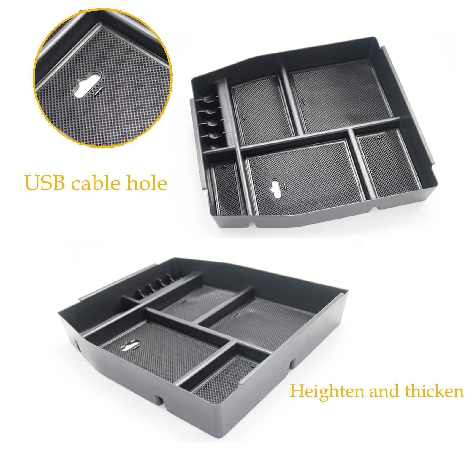 Premium Center Console Organizer Tray for Ford F150 (2015-2020) - Armrest Storage Box Accessories | Perfect for Road Trips, Work Commutes & Daily Organization