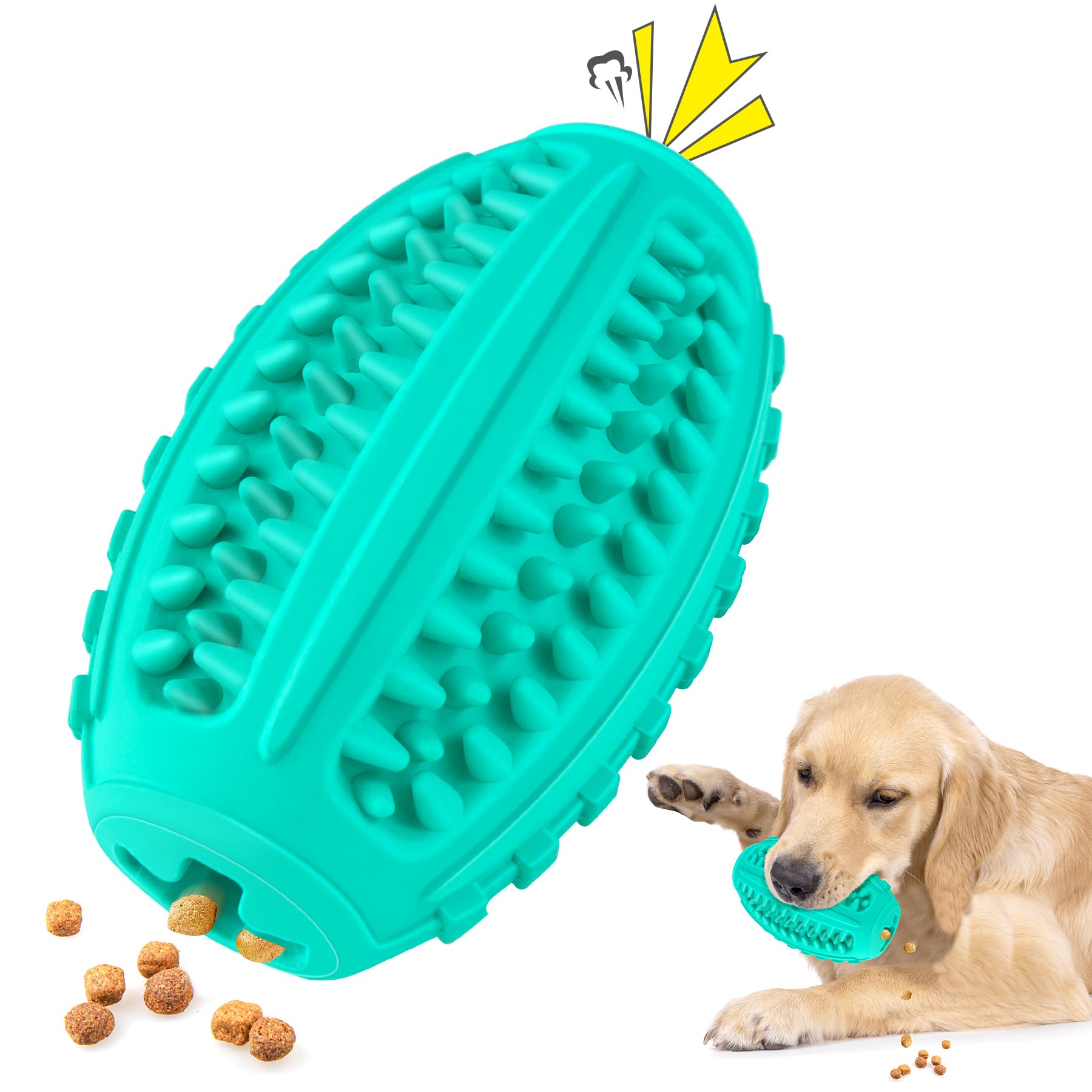 Durable Squeaky Dog Balls for Aggressive Chewers - Indestructible Chew Toy for Large Breed Dogs with Treat Dispenser - Interactive Super Chewer Ball for German Shepherds, Pitbulls & Labs - Perfect for Backyard Play, Training Rewards & Anxiety Relief