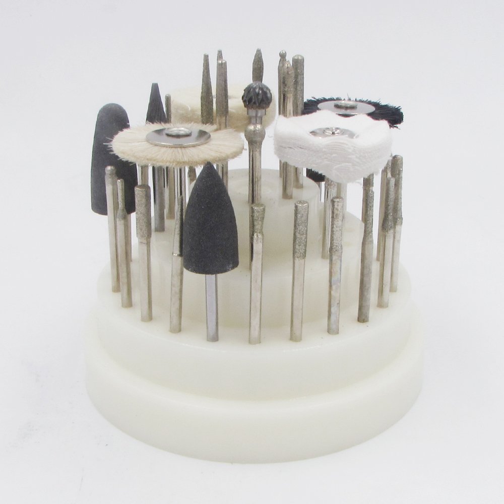 40-Piece Rotary Tool Accessory Kit for Cleaning & Polishing - Includes White Storage Case - Perfect for DIY Projects, Jewelry Making & Metal Polishing