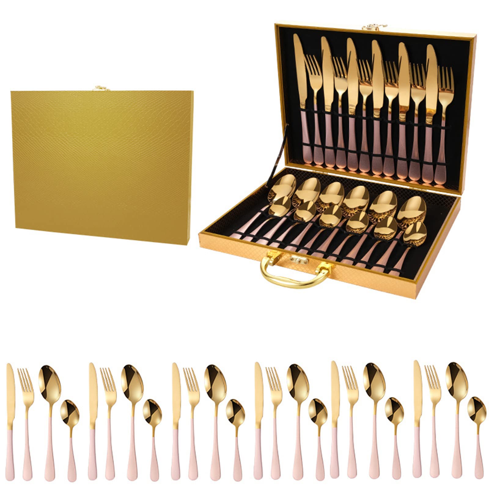 24-Piece Stainless Steel Silverware Set for 6 - Includes Spoons, Forks & Steak Knives - Food-Grade Flatware for Home, Office, Restaurant & Hotel - Perfect for Dining, Entertaining & Everyday Use