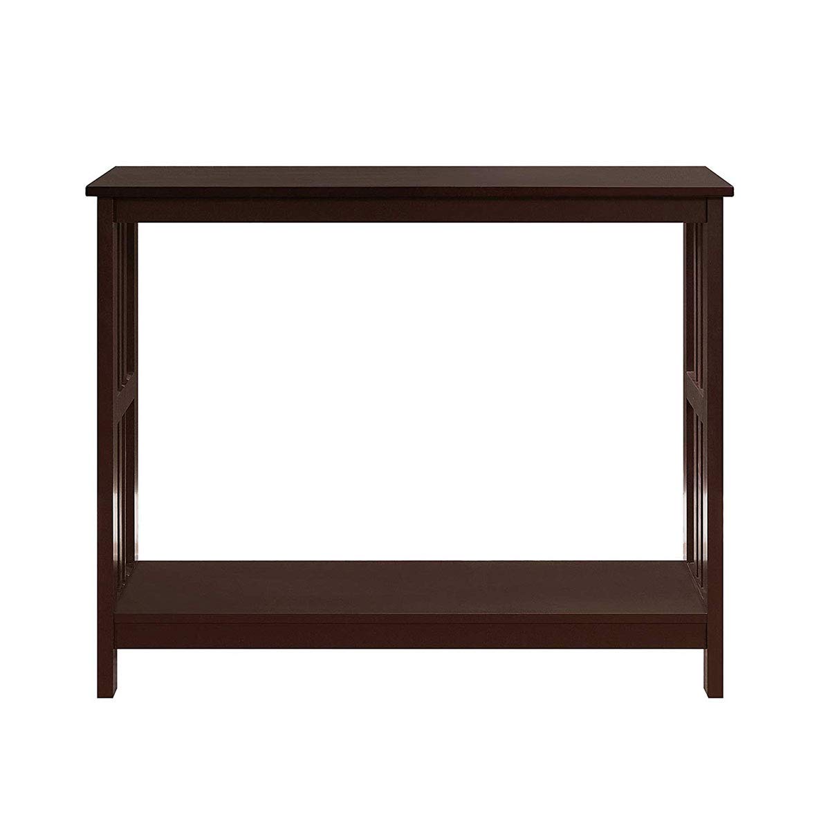 Convenience Concepts Mission Console Table with Shelf - Espresso Finish Entryway Table for Living Room, Hallway & Home Decor