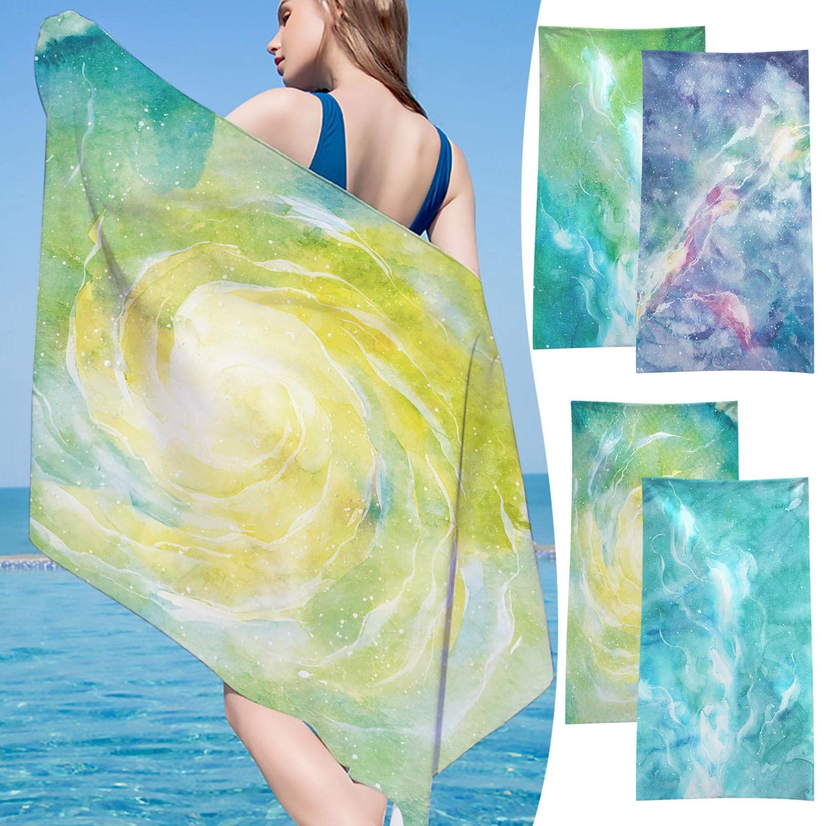 Premium Microfiber Beach Towel - Ultra Lightweight, Quick Dry & Sandproof - 30x60 Inch Colorful Bath Towel for Travel, Beach, Pool & Yoga - Perfect for Sunbathing, Picnics & Outdoor Adventures