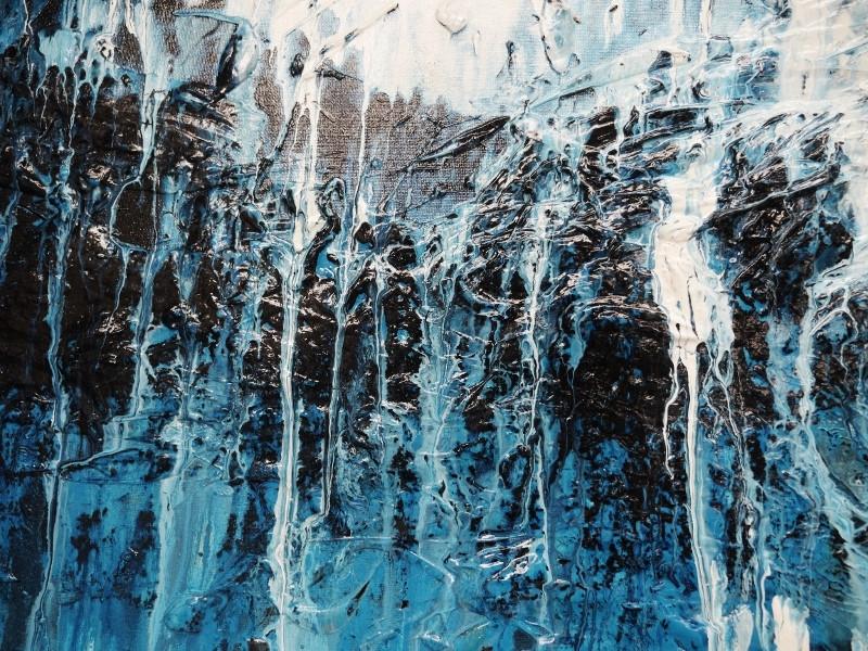 Blue Abstract Denim Beauty Painting 240cm x 100cm - Large Wall Art for Living Room, Bedroom & Office Decor