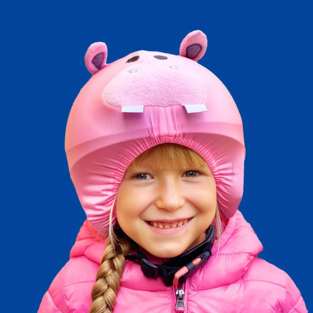 Coolcasc Animal Ski Helmet Cover - Adorable Hippo Design for Kids & Adults | Waterproof & Warm Winter Sports Accessory for Skiing, Snowboarding & Outdoor Activities