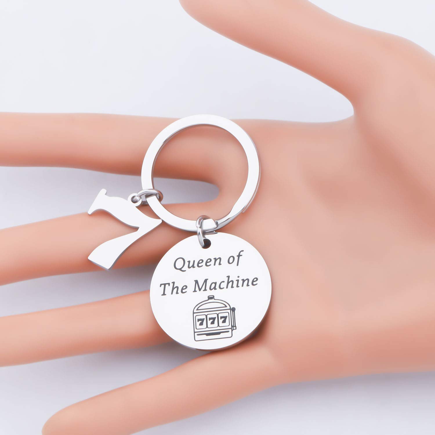 Slot Machine Keychain - Queen of The Machine Gambling Jewelry for Casino Lovers | Unique Slot-Themed Gift for Casino Enthusiasts | Perfect for Casino Nights, Gifts & Collectibles