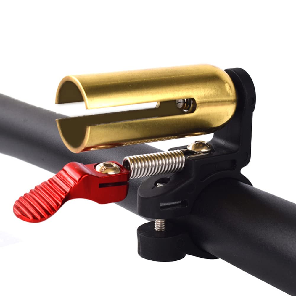 Ultra Loud Bike Bell - High Decibel Copper Cycling Horn for MTB, Road & Kids Bikes | Durable Handlebar Mount | Perfect for Mountain Trails, Commuting & Child Safety (Gold)