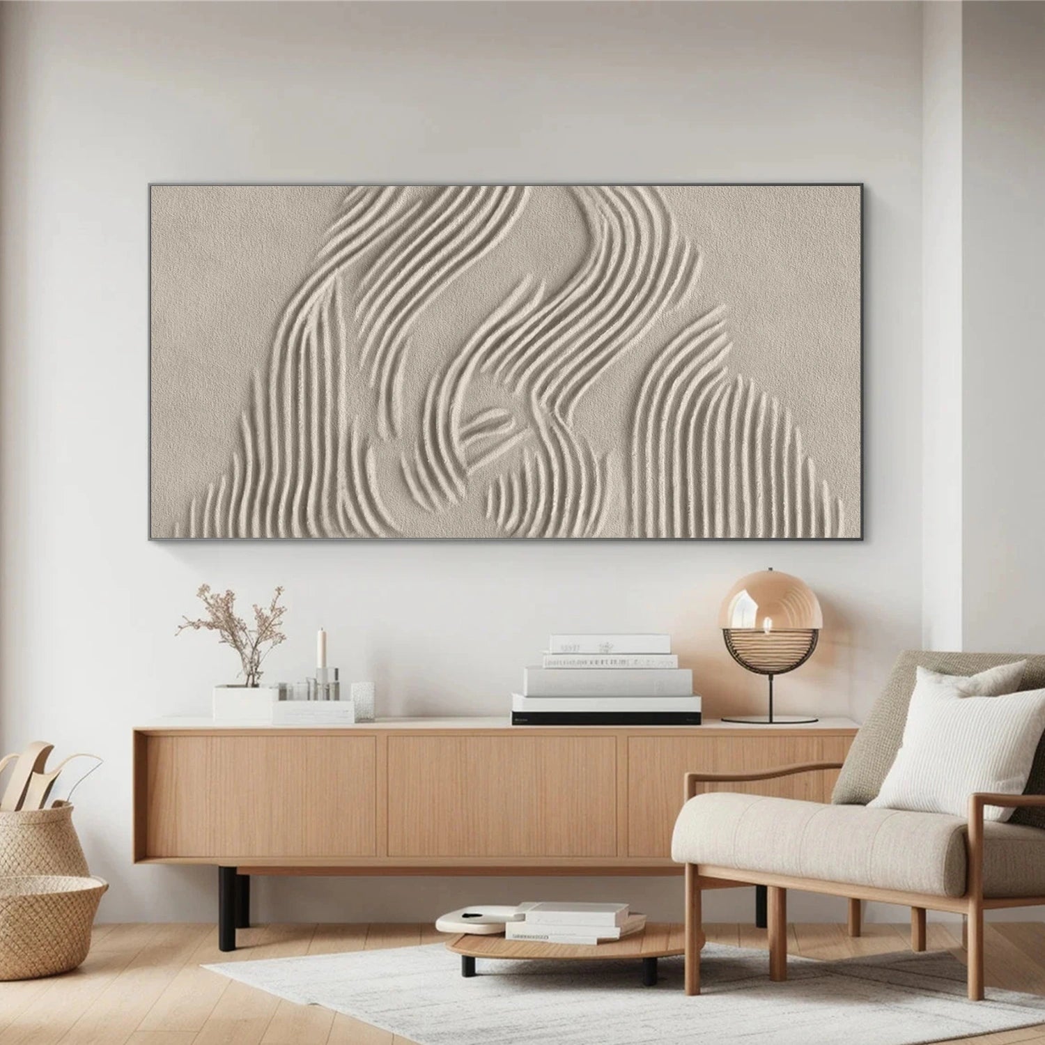 Abstract Beige & Brown Wall Art Print #BB144 - Perfect for Living Room, Bedroom & Office Decor