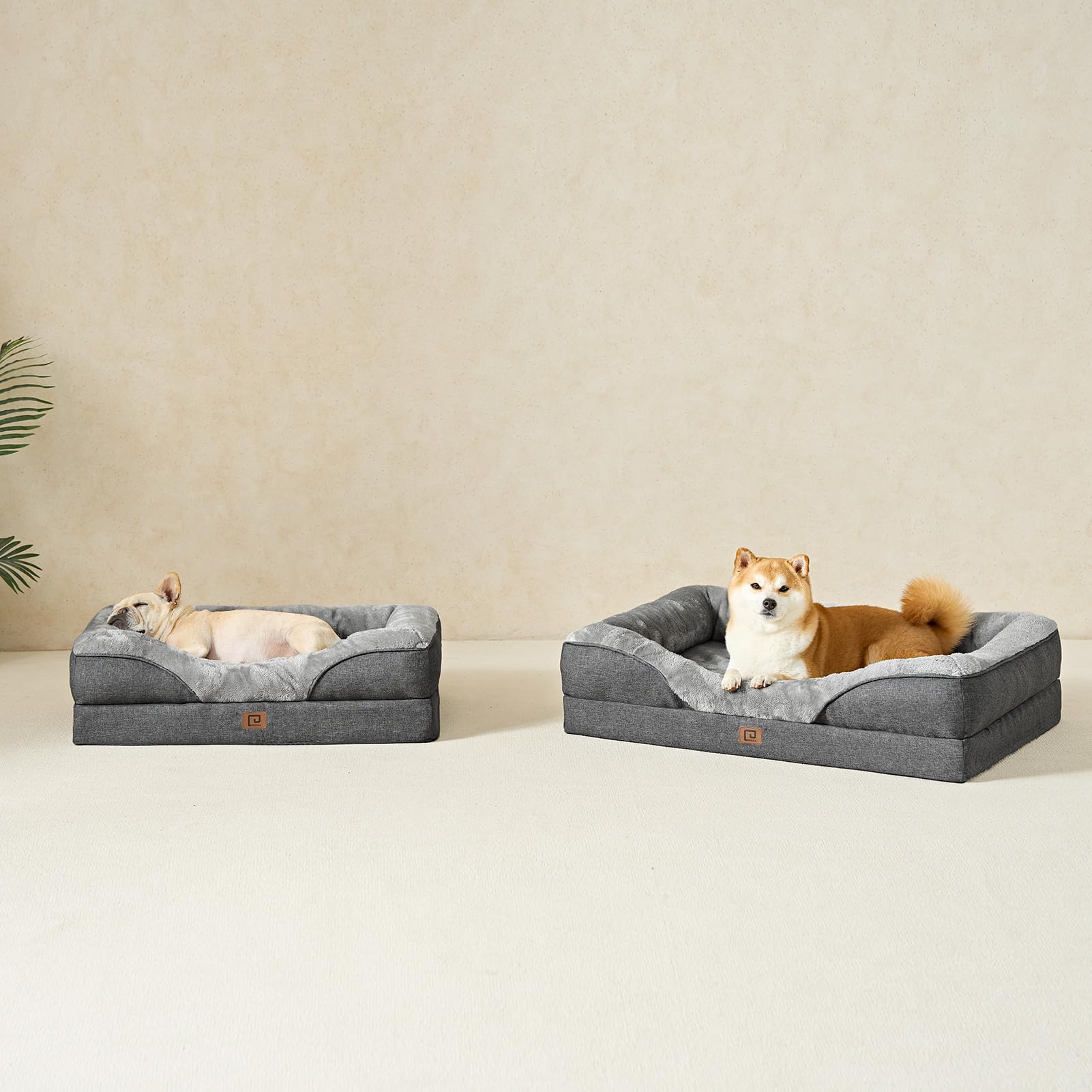 **EHEYCIGA Extra Large Orthopedic Memory Foam Dog Bed for X-Large Dogs, 42x30x7.5 Inch Washable Bolster Pet Sofa with Removable Waterproof Cover – Grey – Perfect for Living Room, Bedroom & Pet-Friendly Spaces**