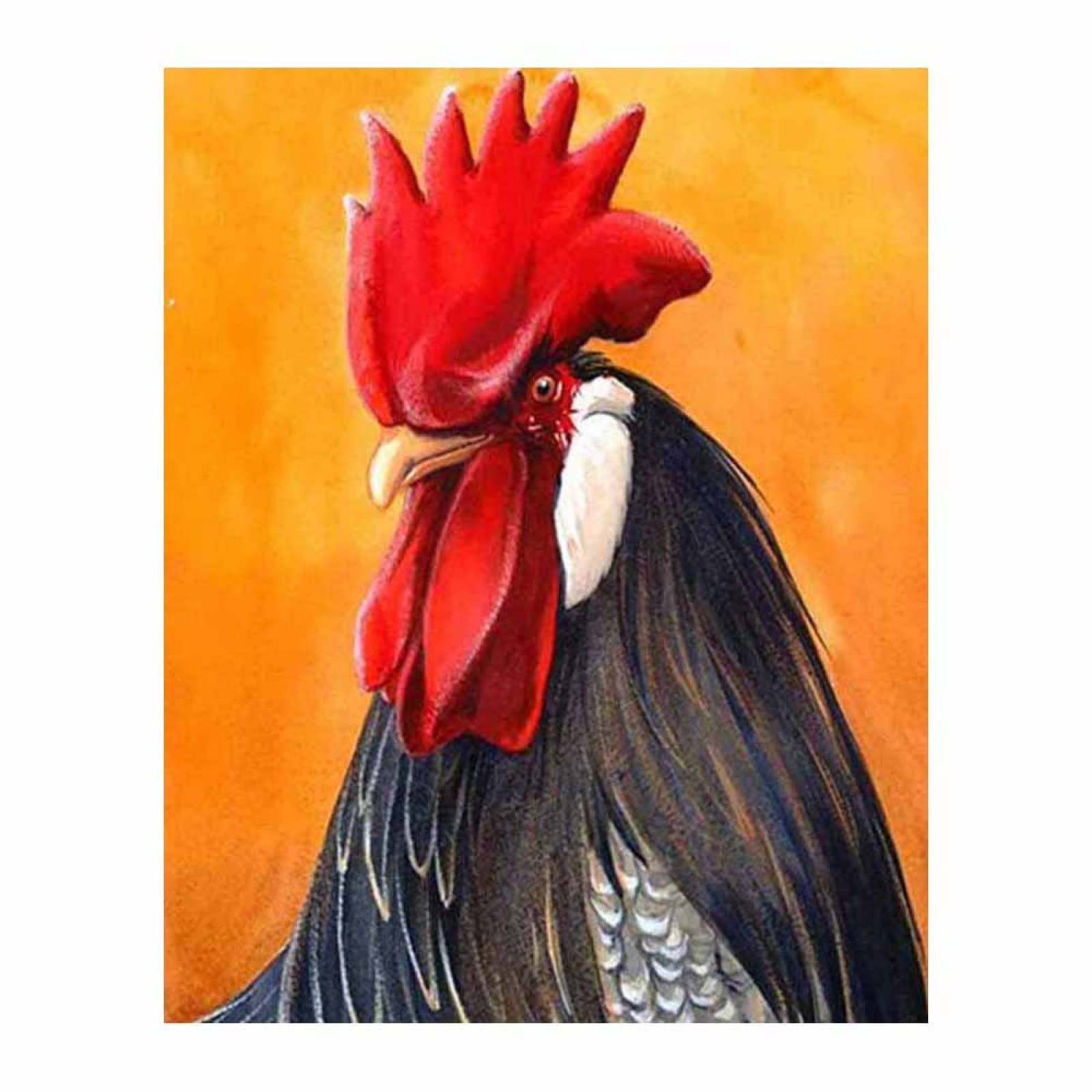 DIY Oil Painting by Numbers Kit - Rooster Chicken Farmhouse Art with Brushes & Frame - Perfect for Beginners, Home Decor & Wall Art Gifts (16x20 Inch Canvas) - Relaxing Hobby, Birthday Present, Living Room Decoration