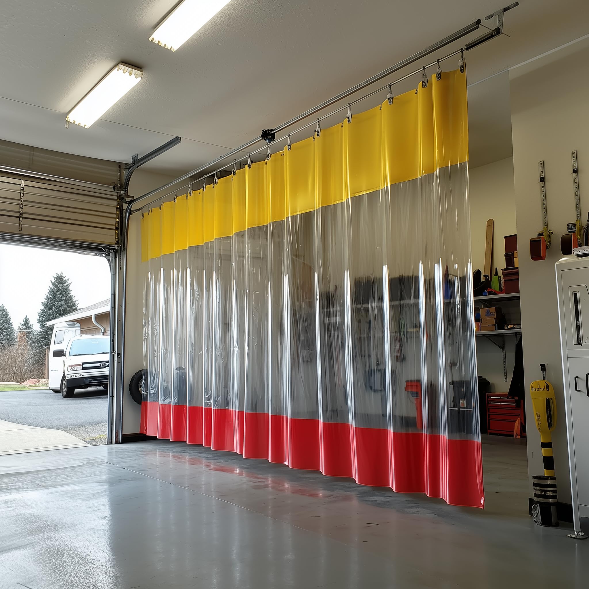 Industrial Divider Curtains - Heavy Duty Vinyl Partition Curtains with Track System for Quick Space Division | Easy Roll & Clean | Custom Sizes Available | Perfect for Warehouses, Factories & Work Area Separation
