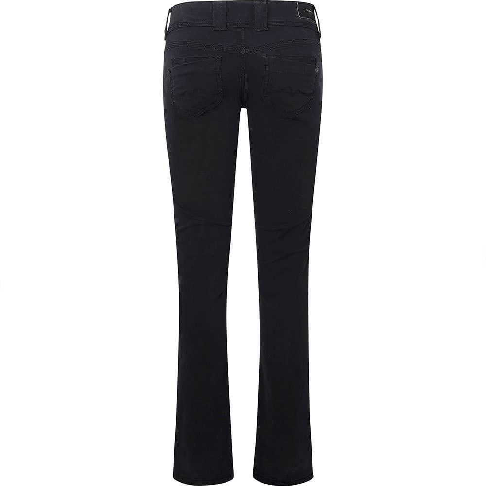 Pepe Jeans Venus Women's Black 5-Pocket Trousers Pants - EU 44 (US 34/32) - Stylish High Waist Slim Fit Jeans for Casual Wear & Office Outfits