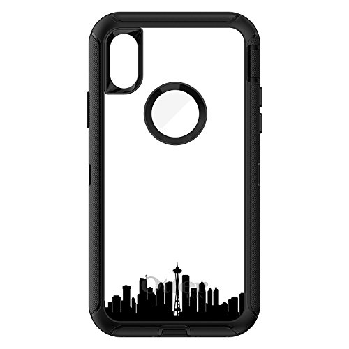 Seattle Skyline Silhouette On Black Case