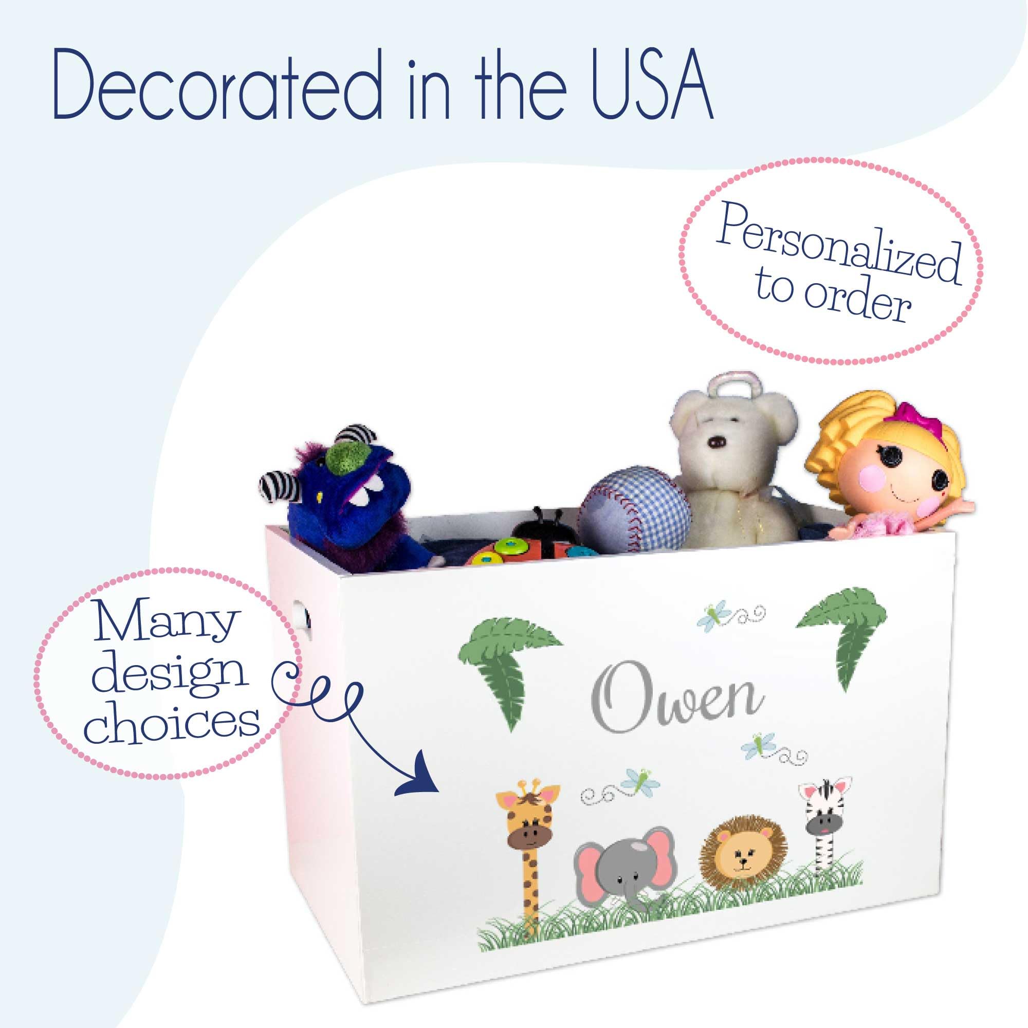 Personalized Baby Toy Storage Box with Lavender Bow - Perfect Nursery Organization & Newborn Gift for Baby Showers, Birthdays, and Christenings