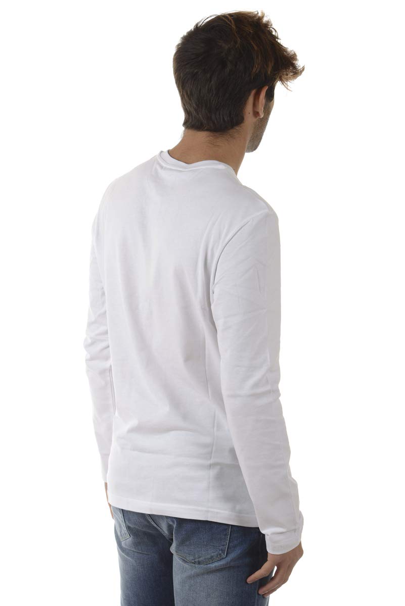 Versace Jeans Men's Cotton T-Shirt - Classic White Crew Neck Casual Tee for Everyday Wear | Perfect for Streetwear, Gym & Weekend Outfits