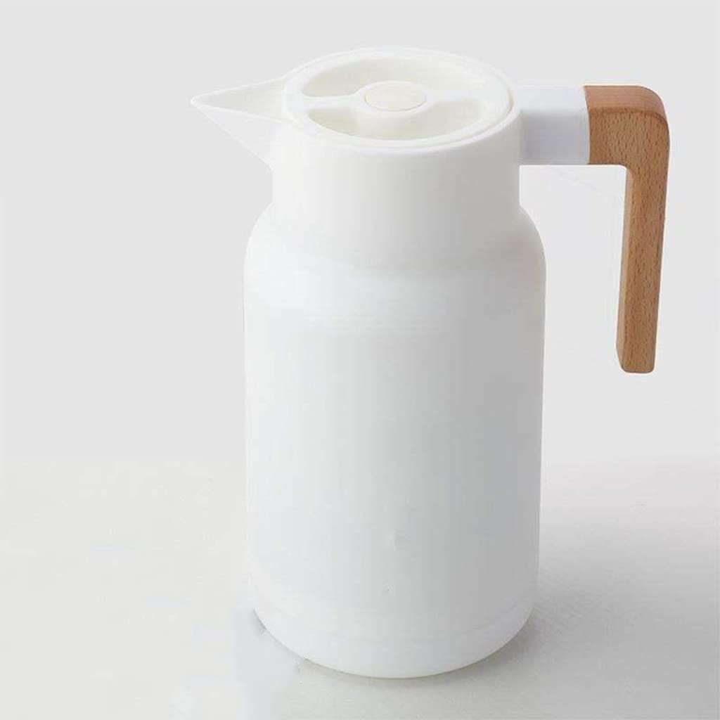 CUJUX 1L Glass Vacuum Insulated Thermos Flask - Double Wall Stainless Steel Hot Water Bottle for Coffee, Tea & Beverages - Keeps Drinks Hot/Cold for Hours - Perfect for Home, Office, Travel & Outdoor Use (White)