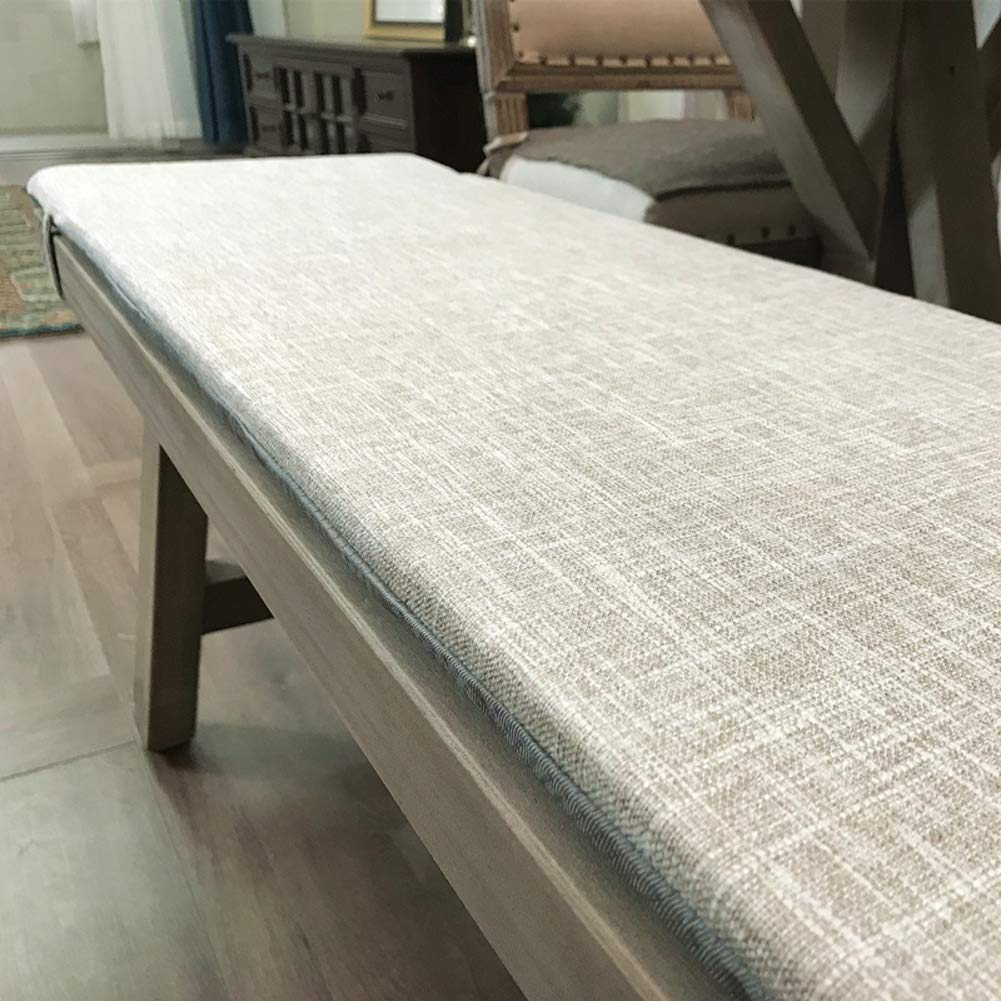 Non-Slip Japanese Style Long Dining Chair Cushion - Waterproof Indoor/Outdoor Bench Seat Pad with Ties, Beige 30x150x3cm (12x59x1inch) - Perfect for Bay Window, Patio, Dining Room & Garden Furniture