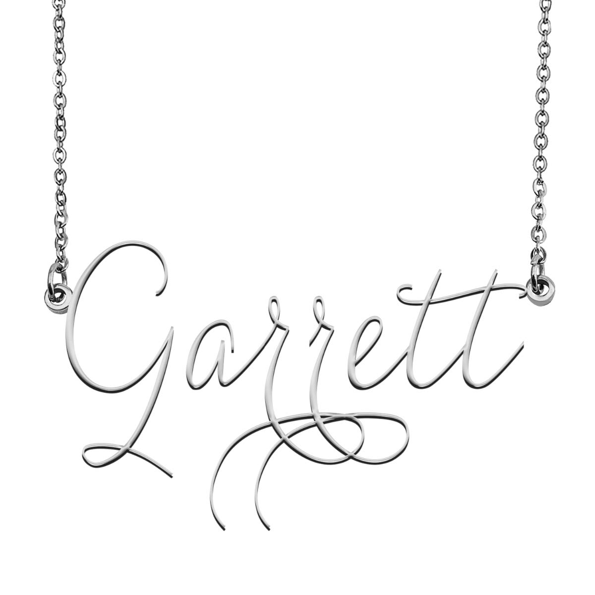 Custom Personalized Garrett Name Necklace - 14K Gold Plated Name Plate Jewelry for Women, Birthday Gift, Anniversary Present - Perfect for Everyday Wear & Special Occasions