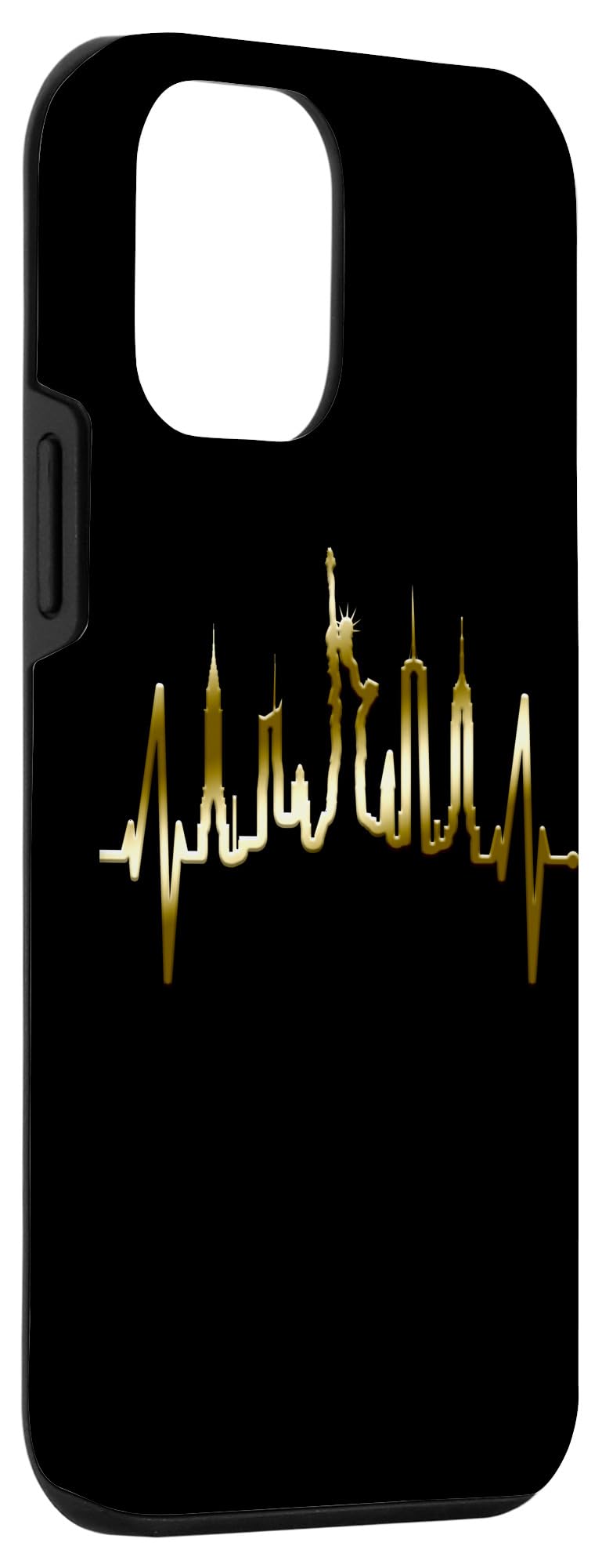 iPhone 12 Mini Case - New York Skyline Heartbeat Love Design with Statue of Liberty | Slim Protective Cover for Travel, Gifts & Everyday Use