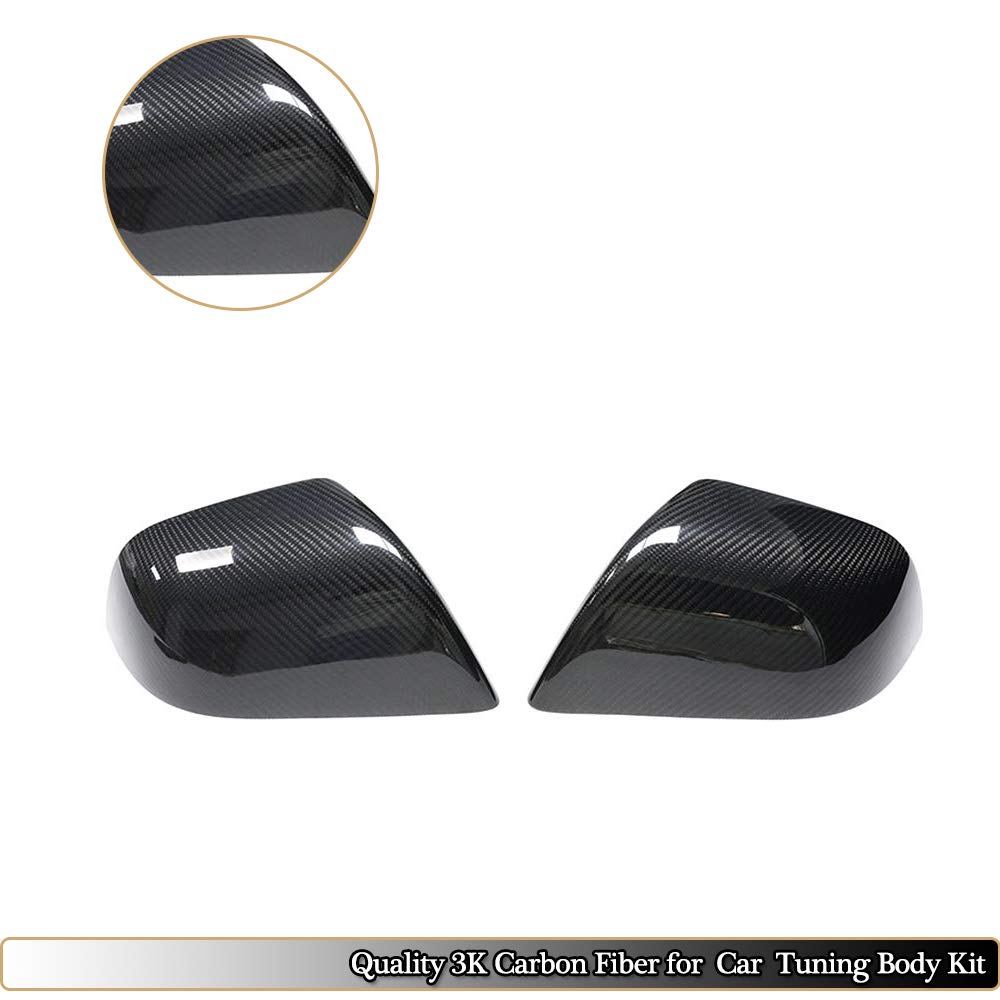 Premium Dry Carbon Fiber Mirror Caps for Tesla Model 3 (2017-2023) - OEM Style Side Rearview Mirror Covers - Lightweight & Durable Car Exterior Upgrade - Perfect for Street Racing & Show Car Enhancement