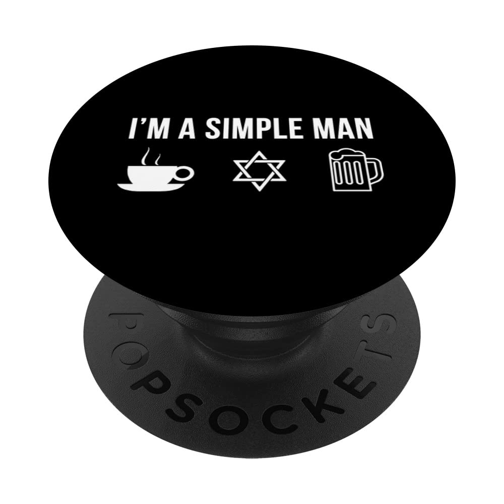 Funny Judaism Simple Man PopSockets Swappable PopGrip - Phone Grip Stand for iPhone & Samsung - Perfect for Jewish Holidays, Gifts & Everyday Use