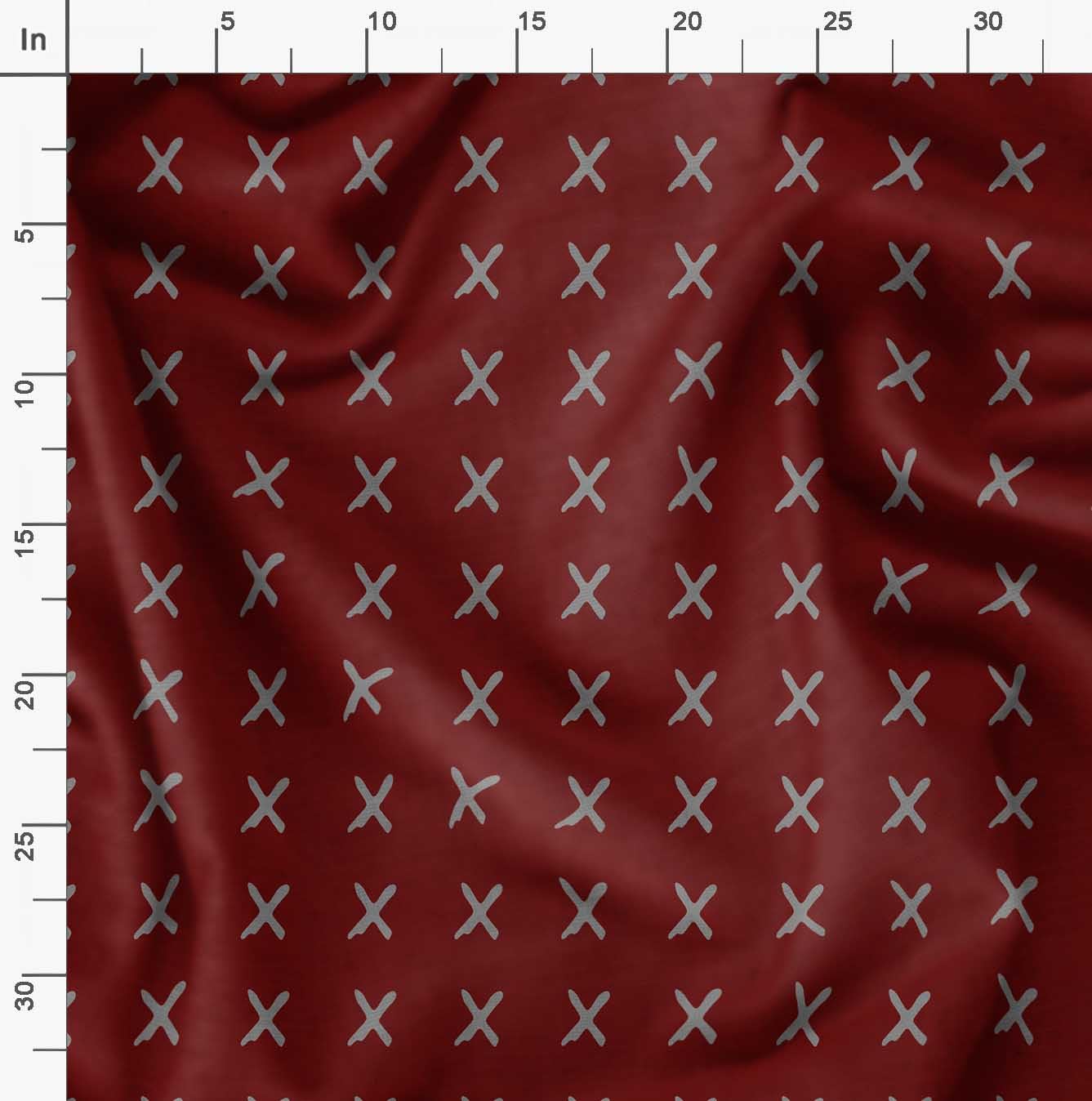 Soimoi Moss Georgette Red Fabric by The Yard - 42 Inch Wide Cross Geometric Printed Textile for Dresses, Scarves, Curtains & Home Decor | Fashion & DIY Crafting Material