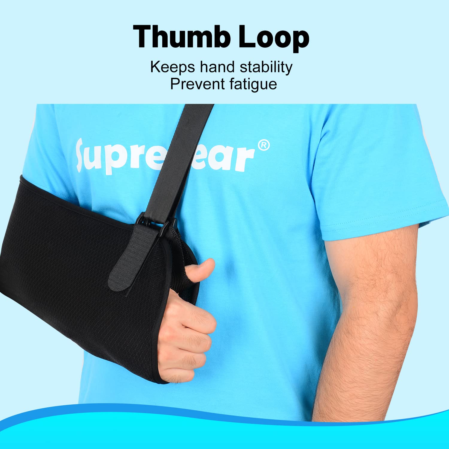 Supregear Arm Sling - Lightweight Adjustable Mesh Shoulder Immobilizer for Rotator Cuff Support, Broken & Fractured Bones - Left/Right Arm Brace for Men & Women (Size M) - Ideal for Shoulder Injury Recovery & Post-Surgery Support