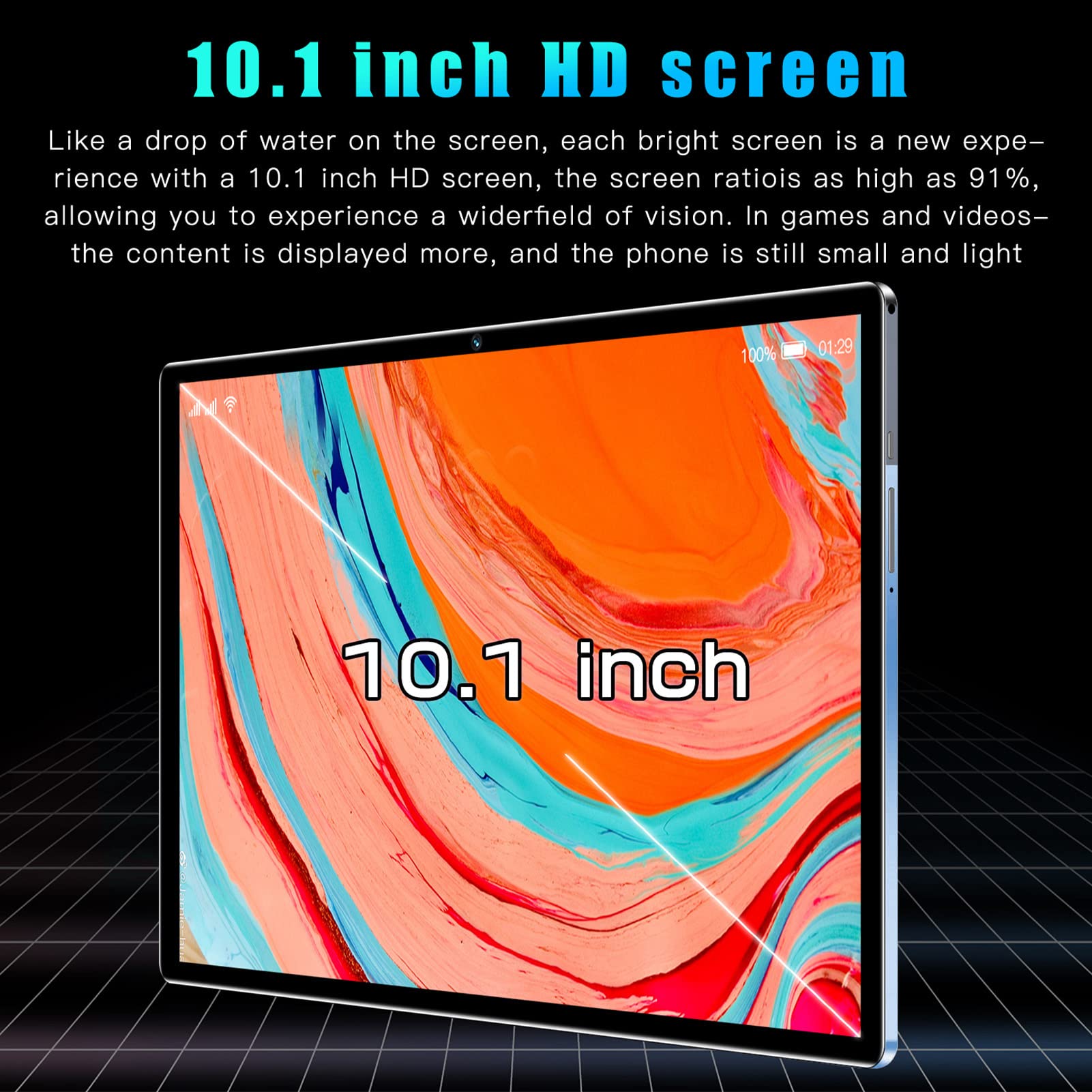 Zyyini 10.1in Kids Tablet - 8GB RAM 256GB ROM Android 11, 5800mAh Battery Type-C, Bluetooth GPS Dual Camera - Educational Learning & Entertainment Tablet for Children | Perfect for Homeschooling, Travel & Interactive Play