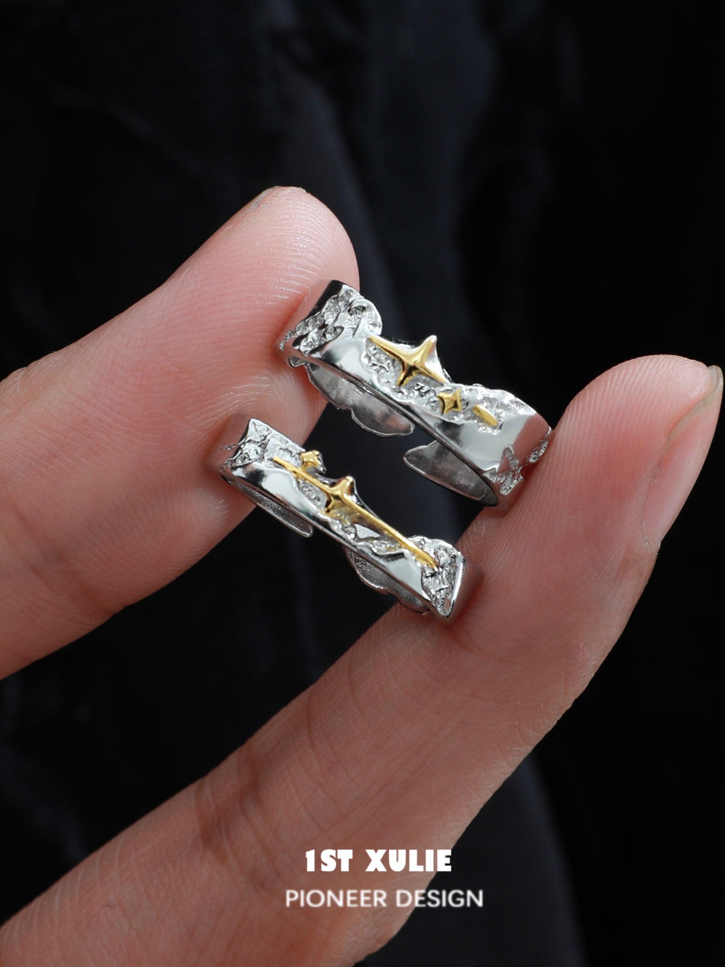 Starfall S925 Sterling Silver Adjustable Opening Rings for Women - Elegant Stackable Minimalist Jewelry for Everyday Wear, Gifts & Special Occasions