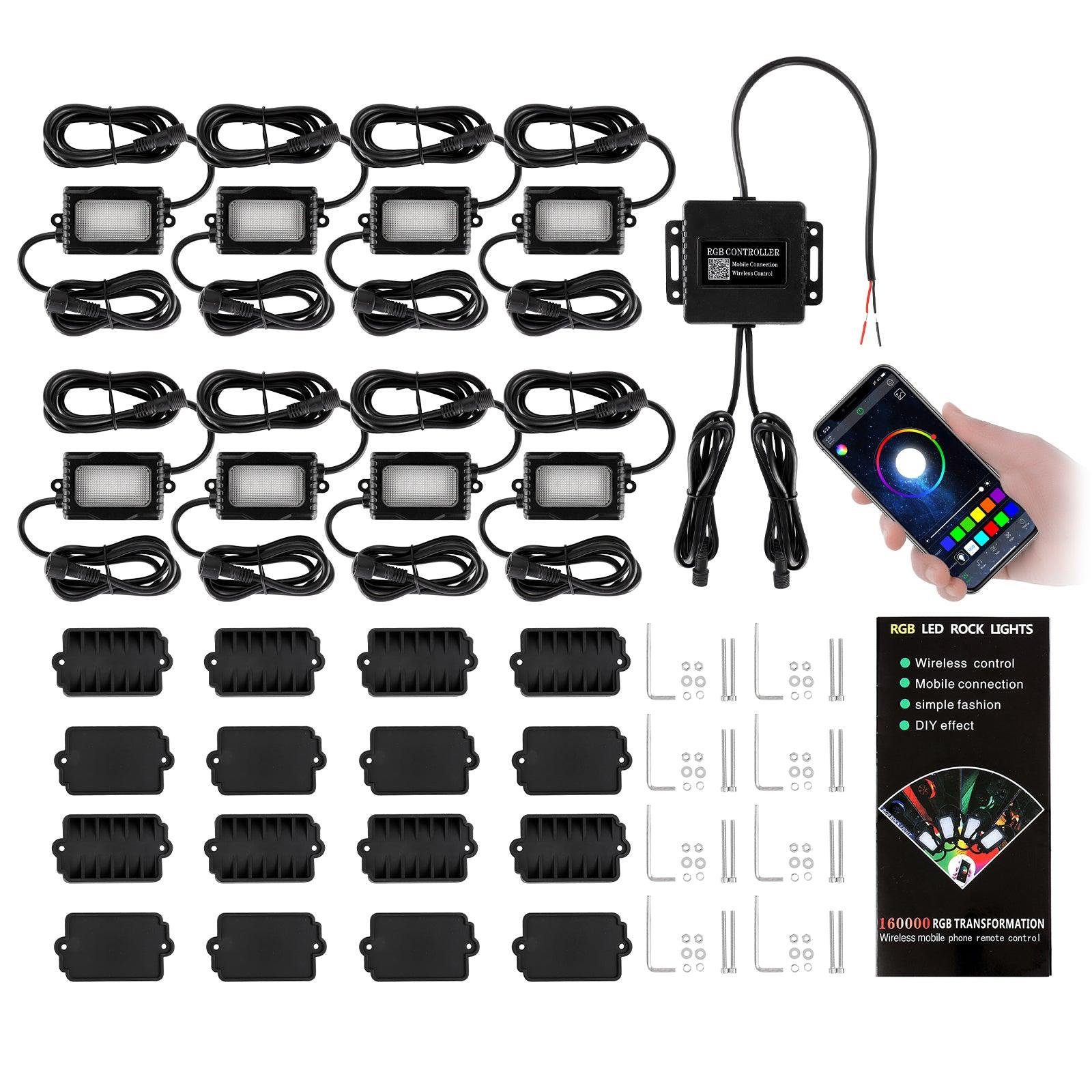 Universal UTV Dome Light with RGBW LED Rock Lights & Bluetooth Control - Fits Polaris, Can-Am, UTV, ATV - Interior Roll Bar Cage Mount for Off-Road Vehicles (Perfect for Night Rides, Camping & Off-Road Adventures)
