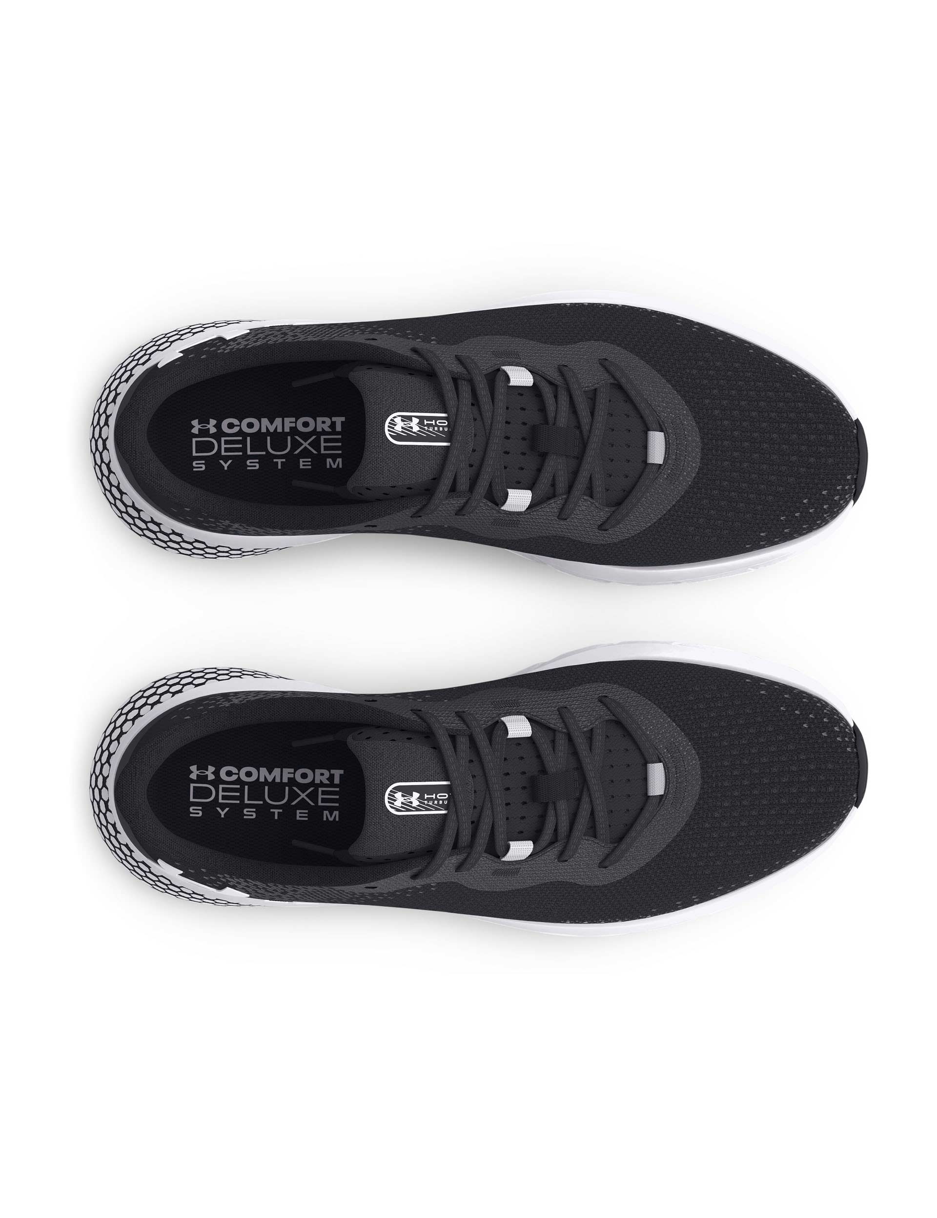 UA HOVR Turbulence 2 Running Shoes for Men - Lightweight Cushioned Training Shoes in Black/Jet Gray/White - Perfect for Jogging, Gym Workouts & Daily Wear