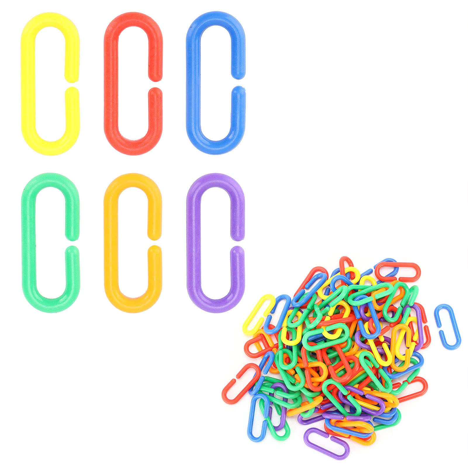 Colorful Educational Chain Links Toy for Birds - Chewable Parrot Cage Toy with Bells, Perfect for Parakeets, Cockatiels & Conures - Stimulate Play & Exercise in Bird Cages