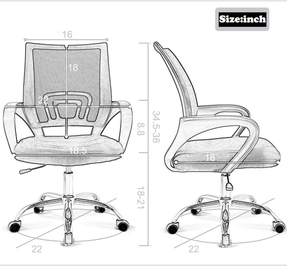 Best Ergonomic Office Chair with Lumbar Support - Adjustable Mesh Computer Desk Chair, Modern Executive Swivel Rolling Chair for Back Pain Relief (Black) - Perfect for Home Office, Gaming & Workspaces