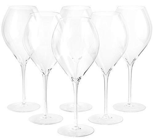 Veuve Clicquot Clear Champagne Glasses Set - 6 Premium Yellow Rich Glass Flutes in Elegant Gift Box | Perfect for Weddings, Parties & Celebrations
