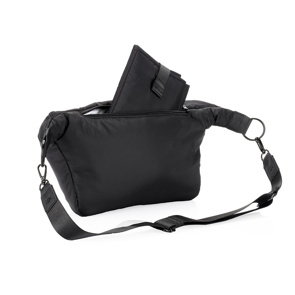 Itzy Ritzy Multi-Use Lightweight Fanny Pack & Crossbody Diaper Bag with 6 Pockets & Adjustable Strap - Perfect for Moms, Travel, Hiking, and Everyday Use (Black)