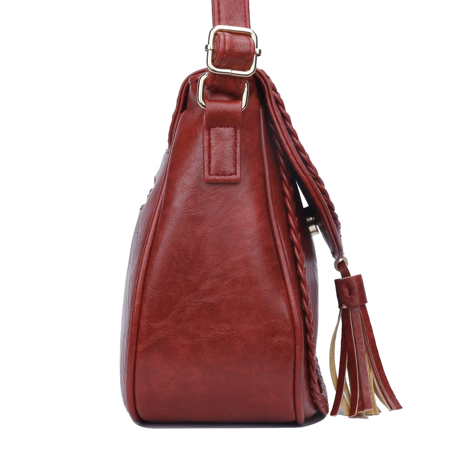 KKXIU Women's Casual Flap Saddle Crossbody Bag with Tassel - Stylish Purse & Handbag for Everyday Use, Shopping, Travel and Work