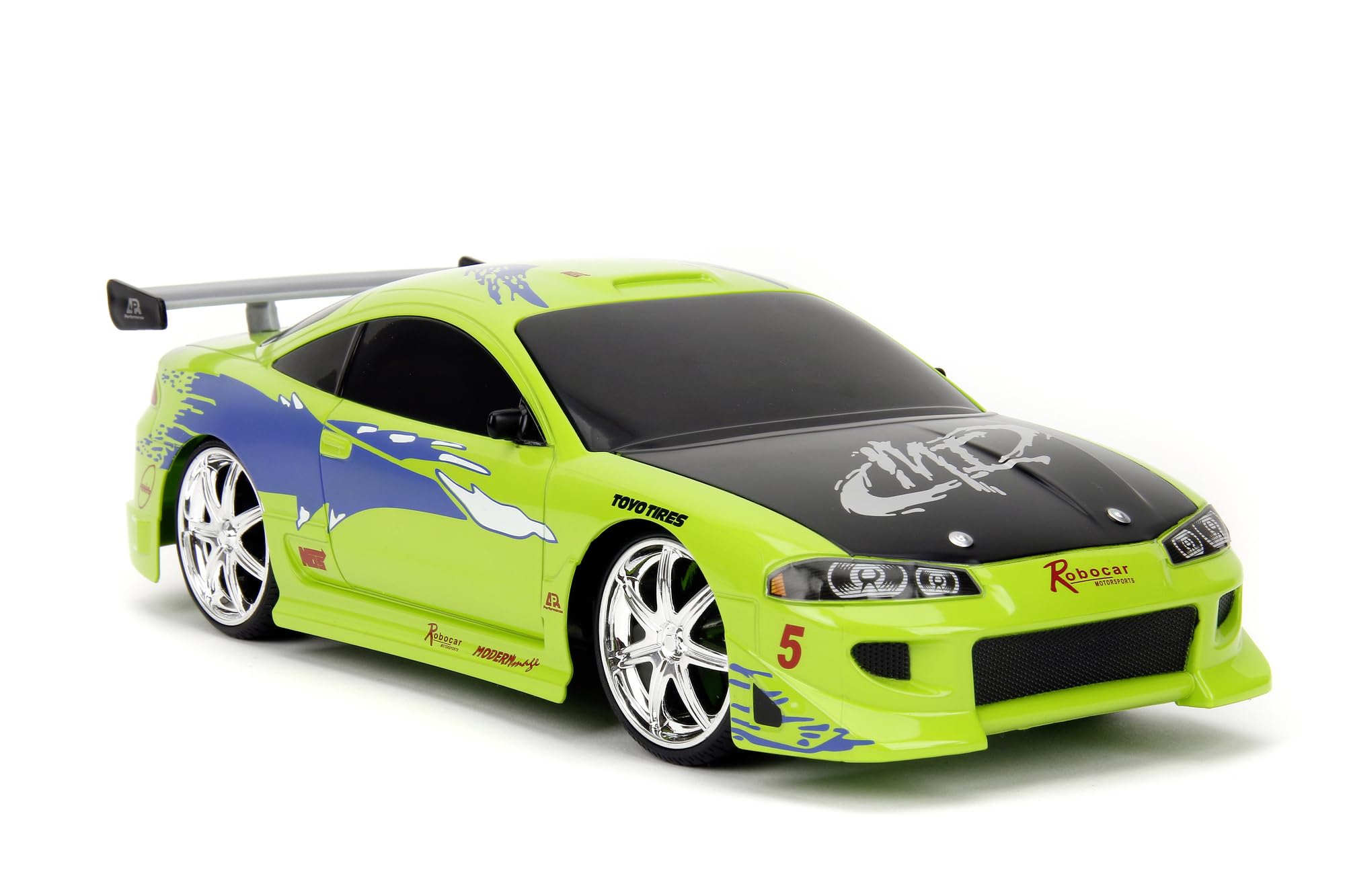Jada Toys Fast & Furious 1:16 Scale Remote Control RC Car - 1995 Mitsubishi Eclipse Diecast Model for Kids & Adults - Perfect for Racing, Collecting & Movie Fans