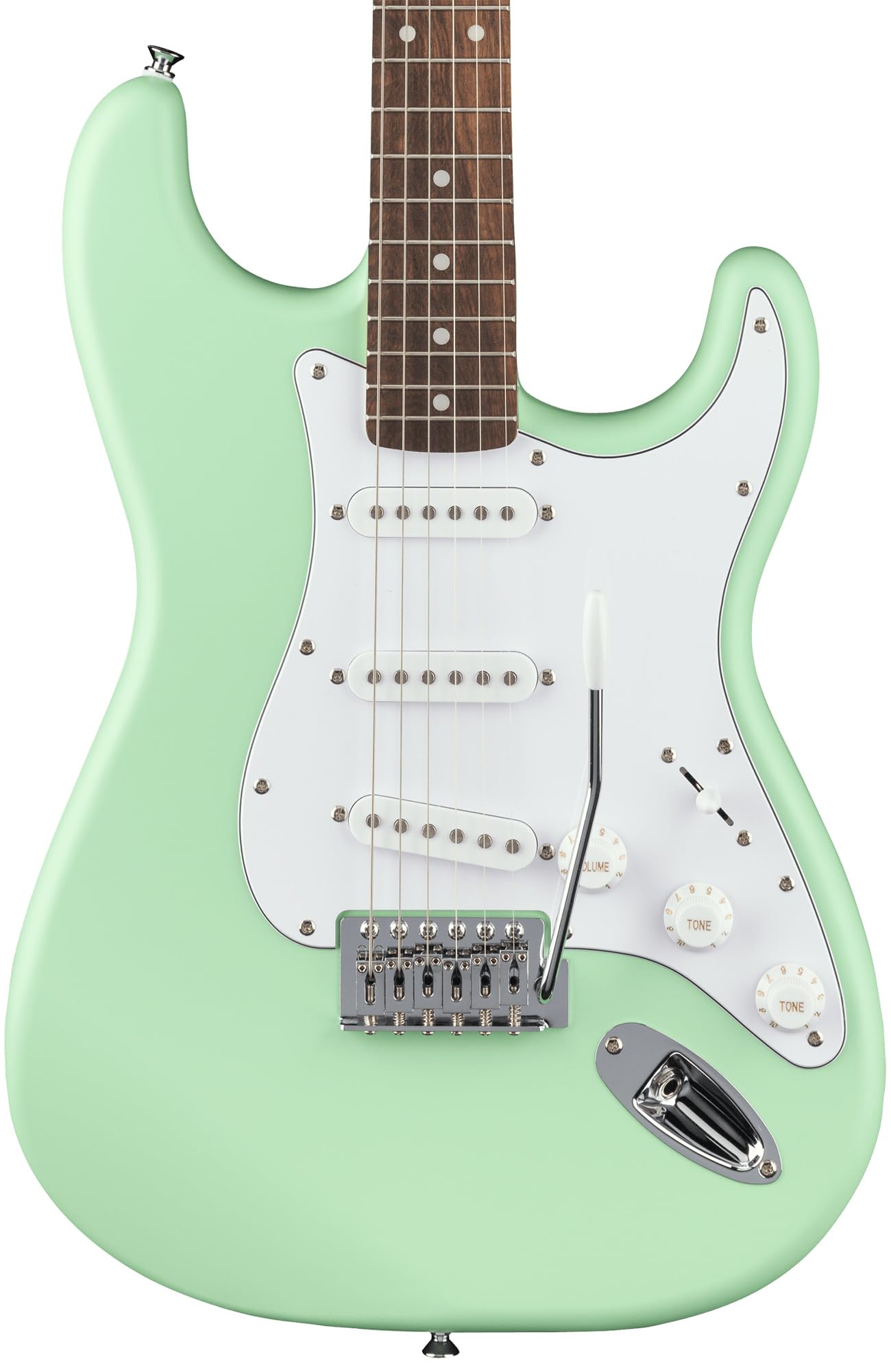 Fender Squier Stratocaster Electric Guitar Bundle - Surf Green with Gig Bag, Picks & Instructional Video | Perfect for Beginners, Practice & Live Performances