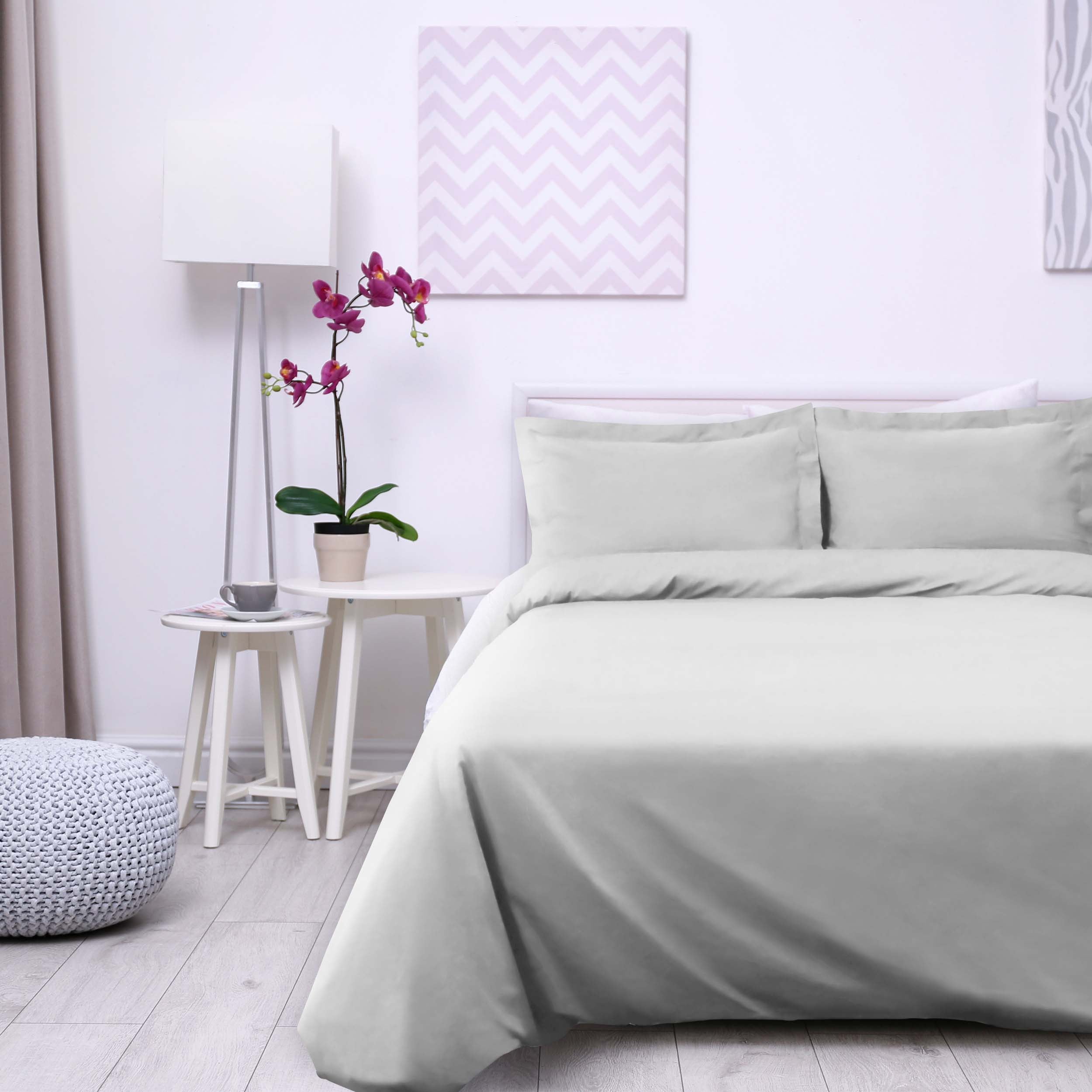 300 Thread Count Cotton Percale Solid Duvet Cover Set - Queen Size, Breathable & Soft Bedding Set for All Seasons - Perfect for Master Bedroom, Guest Room & Hotel Use
