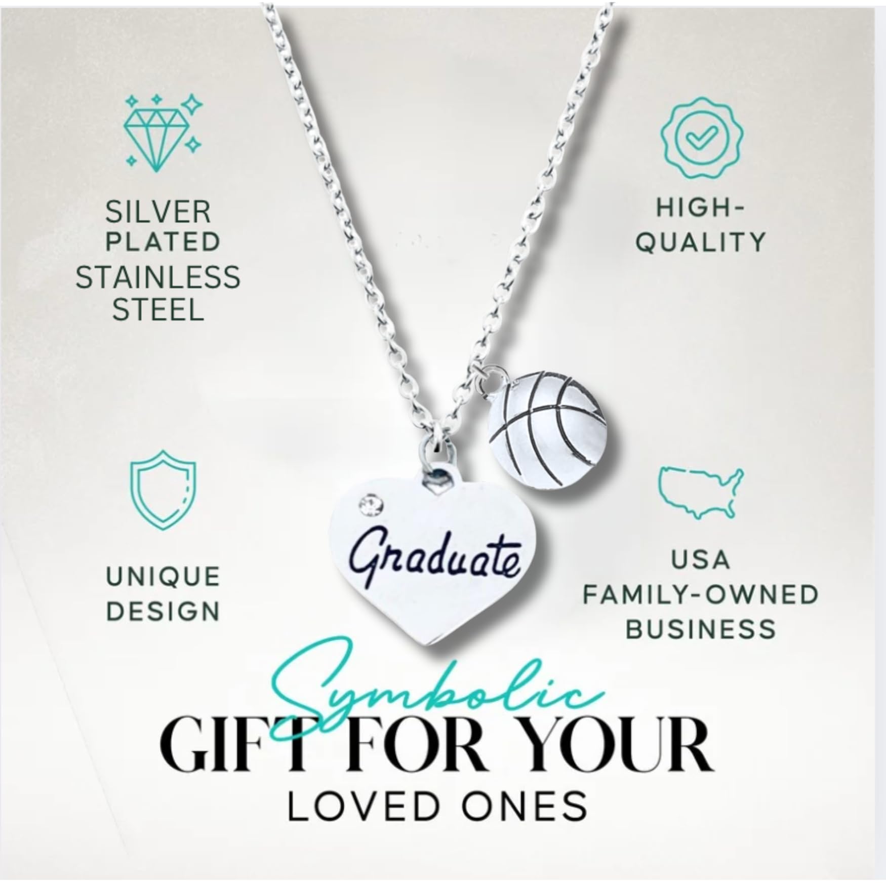 2025 Graduation Necklace - Elegant Sports Themed Jewelry for Graduates, Perfect Class of 2025 Gift for Her/Him | Ideal for Commencement Ceremonies, Graduation Parties & Yearbook Photos