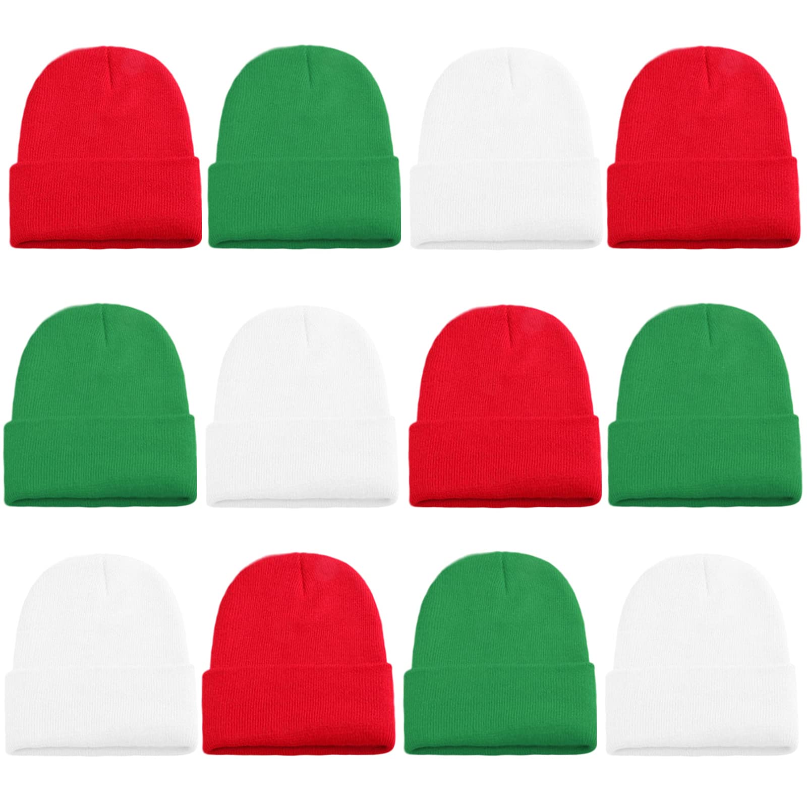Extpro 12 Pack Knitted Beanie Hats - Bulk Winter Skull Caps for Women, Men & Teens | Candy Color Cuffed Beanies for Cold Weather, Outdoor Sports & Casual Fashion