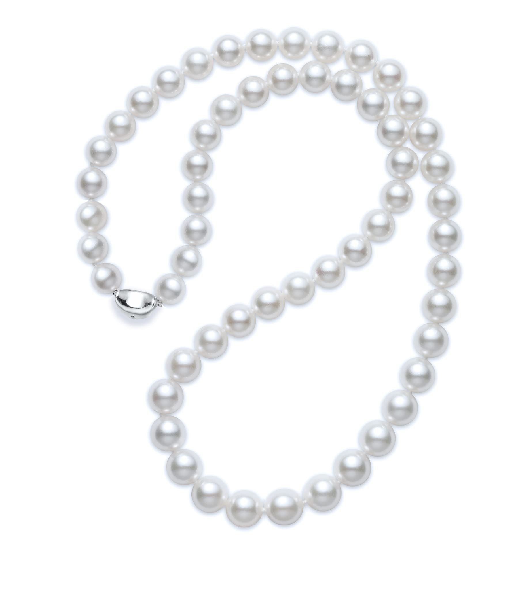 HUWODY Women's Classic Round White Simulated Pearl Necklace - Elegant Pearl Strand Jewelry for Formal Events, Weddings & Evening Parties